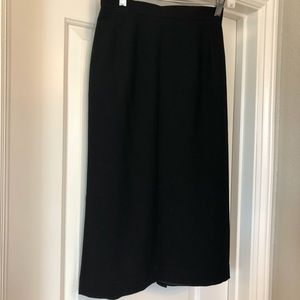 Black 100% Wool Crepe Skirt
